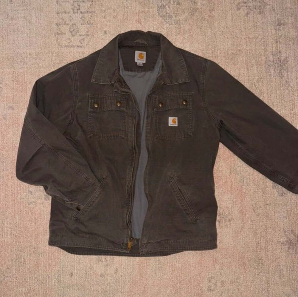 Carhartt Heated Jacket Size M Brown Canvas Full Zip Workwear
